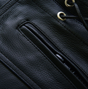 Chaleco de Motocicleta de Lona y Cuero Resistente para Hombre, Chaqueta de Invierno con Logotipo Personalizado al por Mayor, Diseño Transpirable con Múltiples Bolsillos en la Parte Delantera - Product Image 4