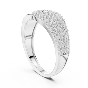 ETERNAL SWIRL LAB GROWN CUT DIAMOND CREDENCE <b>RING</b> SET 18KT WHITE GOLD MINIMALIST RHODIUM PLATED WEDDING ENGAGEMENT DAILY USE <b>MEN</b> - Product Image 2