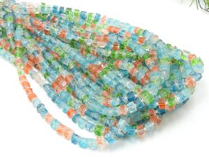 Cristal de quartz naturel brut, forme irrégulière, perle de 16 pouces, 3-5 mm environ, traité avec plusieurs couleurs, certifié - Product Image 4