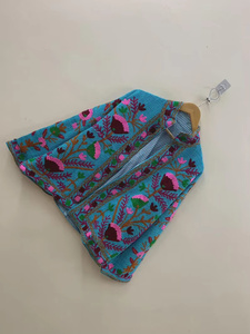 Premium Velvet <b>Vintage</b> Floral Embroidery Reversible Bomber <b>Jacket</b> Women Winter Cotton Filled <b>Jacket</b> - Product Image 2
