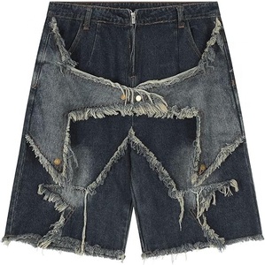 Pantalones Cortos Vaqueros de Moda con Efecto Desgastado, Pierna Ancha, Múltiples Bolsillos, Borde Deshilachado, Estilo Hip Hop, Unisex, Moda Urbana - Product Image 5