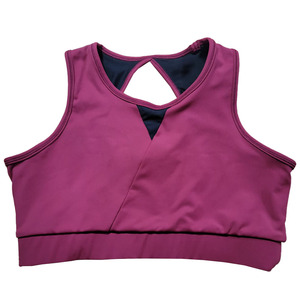 Women's Customized Fitness Logo Design Breathable Running Sports Padded <b>Bra</b> Medium Support <b>Racerback</b> 100% Nylon Yoga Vest Tank - Product Image 6