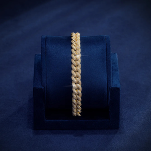 Bracelet Miami Cuban Link 8MM plaqué or jaune, argent sterling 925, luxe, hip hop, moissanite certifiée, bijoux personnalisés pour hommes - Product Image 2