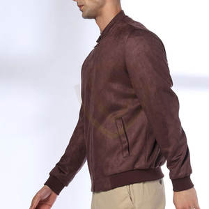 Chaqueta de Motero Estilo Casual y Elegante para Hombre en Cuero Gamuza Color Bronceado, Prenda Exterior de Cuero Genuino para Invierno - Product Image 2