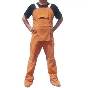 High Quality Heavy-Duty Industrial Cowhide Split <b>Leather</b> <b>Apron</b> Flame Resistant Welding Body Protector Sleeveless Adjustable - Product Image 2