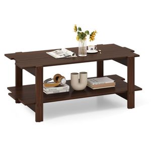 Tavolino da Caffè a 2 Livelli con Piano Sollevabile e Ripiano in Legno a Doghe, Tavolo Centrale Decorativo Resistente - Product Image 2