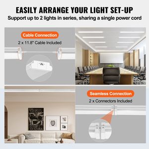 Plafoniera LED da Cucina 110W 10.000LM Luce Diurna, Kit 4 Pezzi da 8FT Avvolgenti, Lampada LED da Negozio a Montaggio a Filo 6500K con Corpo in PC - Product Image 3