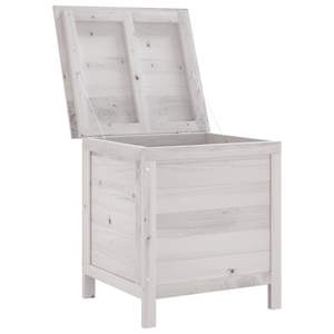 Boîte de rangement de jardin moyenne en bois de sapin massif blanc - Product Image 3