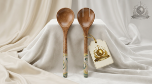 Ensemble d'ustensiles de cuisine en bois de teck avec manche trempé, spatule moderne, écumoire, louche à salade, kit d'outils de cuisine antiadhésifs - Product Image 2