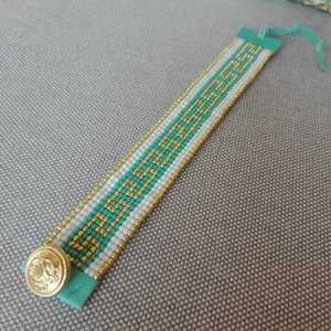 สร้อยข้อมือลูกปัดทำมือ ลายหินสีดำเหลืองเงิน สำหรับทำสร้อยข้อมือ NOUSHAD HANDICRAFTS NH-694 รับรองโดย IGI - Product Image 1