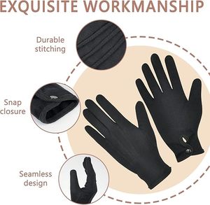 พรีเมี่ยม 4 ชิ้นถุงมือผ้าฝ้ายสีดำถุงมือชุดทางการหรูหรายูนิเซ็กส์ - Product Image 3