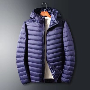 Chaqueta Híbrida Personalizada de Fábrica para Hombre, Corte Ajustado, con Cierre, para Primavera y Otoño, Cálida, con Relleno de Plumón en la Parte Delantera y Mangas de Lana en la Parte Trasera - Product Image 3