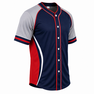 เสื้อเบสบอลวินเทจผู้ชาย แขนสั้นลายทาง ผ้าตาข่าย สปอร์ตแวร์ ติดกระดุม สตรีทแวร์ลำลอง แอธเลติก โพลีเอสเตอร์ 100% สำหรับฤดูร้อน - Product Image 3