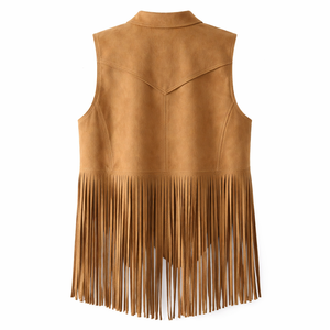Venta al por mayor de chalecos largos de gamuza para mujer - Estilo casual, proveedor OEM y mayorista - Product Image 2