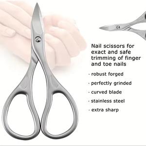 Coupe-ongles professionnel pour manucure et pédicure, ciseaux à ongles, ciseaux à sourcils, ciseaux à cils, lame incurvée polyvalente, 1 pièce - Product Image 3