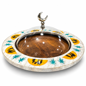Plateau de service décoratif en fil métallique doré pour chocolats verts avec dôme transparent pour hôtels, mariages et événements – Tailles et couleurs personnalisées disponibles - Product Image 5