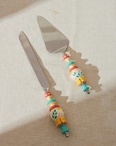 Ensemble de couteaux à gâteau de mariage modernes, accessoires de service en métal pour réceptions et anniversaires - Product Image 6
