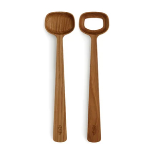 Wholesale Handcrafted Wood Salad Server Set Eco-Friendly Set Of 2 Long Handle Salad Spoon & Fork For Mixing Tossing And Serving - Product Image 4