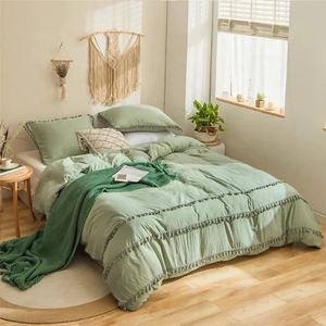 Literie décorative de ferme indienne en coton naturel fait à la main housse de couette trois pièces avec deux taies d'oreiller meilleur matériel - Product Image 2