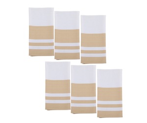 Juego de Toallas de Cocina de Algodón a Rayas, Teñidas con Hilo Ecológico, Blancas con Bordes Coloridos, Rectangulares, Tejidas, Lavables a Máquina, para Uso Doméstico, Personalizadas - Product Image 6