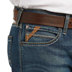 <b>Men</b> Retro Hong Kong-style Distressed Cat Whisker Patterns Mid <b>Boot</b> <b>Cut</b> Denim <b>Jeans</b> 100% Cotton Medium Vibe Style Casual - Product Image 6