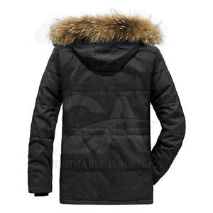 Parka d'hiver chaude pour homme avec capuche en fausse fourrure 2026 – Veste d'hiver pour homme avec capuche en fausse fourrure - Product Image 3