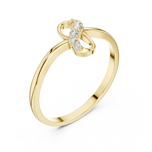 Anillos minimalistas de oro macizo de 14k con diamantes de corte redondo para mujer, para regalo, compromiso, aniversario, boda - Product Image 1