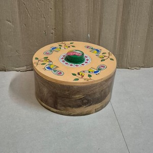 Macetero de Madera de Mango Pintado a Mano con Diseño de Elefante 30x30x30 cm Ecológico y Duradero Ligero |   Decoración de Jardín al por Mayor - Product Image 4
