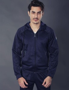 Chándal con Capucha y Cremallera Completa para Hombre 2026, Azul Marino/Negro, Color Sólido, Ropa Casual, Bolsillos Laterales, Corte Regular, Material de Poliéster para Otoño - Product Image 3