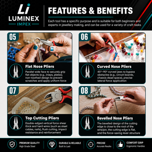 LUMINEX IMPEX LUB=113 <b>Long</b> <b>Nose</b> Stainless Steel Lightweight Smooth Work Jewelry Making Polishing Pliers for Bracelet Making DIY - Product Image 5