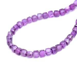 Perles cubiques d'améthyste africaine naturelle 6mm 7mm, perles de pierres précieuses facettées pour la fabrication de bijoux, perles en vrac, prix de gros, fournitures en vrac - Product Image 2