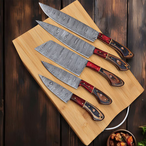 Juego de cuchillos de cocina profesionales de acero de Damasco con hoja de larga duración y mango ergonómico para un corte preciso - Product Image 6