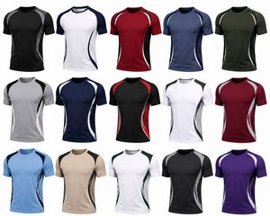 Men's O-Neck Short Sleeve <b>Raglan</b> T-Shirt White Blue Color Blocked Knitted Polyester Quick Dry Sporty Regular Fit - Product Image 6