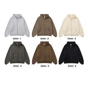Sudadera con capucha de forro polar de 420 g/m² sin cordón, con cremallera, OEM, negra, fabricada por TRIOTAKE INDUSTRY - Product Image 5