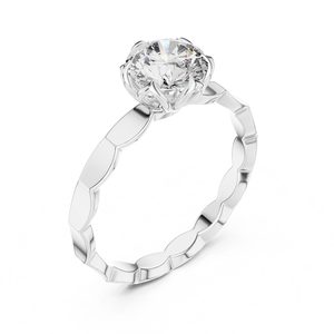 Timeless Round Cut Moissanite Engagement <b>Ring</b> <b>Solitaire</b> Designer Band Promise <b>Ring</b> 925 Sterling <b>Silver</b> Handmade Fine Jewelry Her - Product Image 2