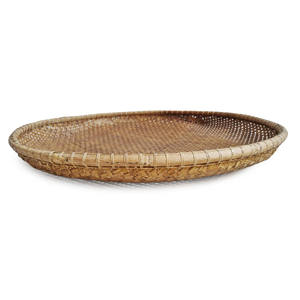 Plateau rond en bambou personnalisé, plateau décoratif tissé, plats de service, ensemble de plateaux de service pour la décoration de la maison, rangement pour plateaux - Product Image 4