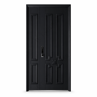 Porte d'entrée extérieure de sécurité de 2250 mm de haut avec caméra 2MP, accès intelligent, battant vers l'extérieur, charnière dissimulée, pour projets immobiliers