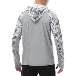 Футболка-худи для рыбалки с отверстиями для больших пальцев, защита от солнца UPF 50, камуфляж, длинный рукав, быстросохнущая, легкая, дышащая, для активного отдыха - Product Image 2