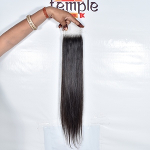 ผมแท้แบบอินเดีย Remy  4x4 Deep Wave Lace Frontal  สีดำธรรมชาติ  พร้อม H D Closure Piece  ติดง่าย  ทรงผมดูเป็นธรรมชาติ - Product Image 4