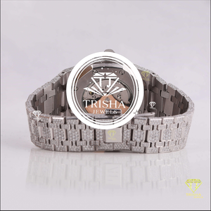Reloj de Diamantes Moissanite de Diseño con Brazalete de Eslabones Personalizado de Lujo, Esfera con Incrustaciones de Piedras Brillantes y Estilo Moderno Premium - Product Image 2
