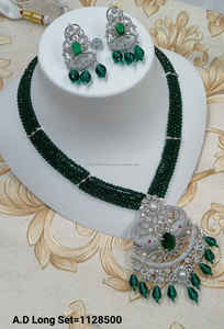 ชุดเครื่องประดับเจ้าสาวประดับเพชรแบบอเมริกันคลาสสิกสร้อยคอและต่างหูสองชิ้นสำหรับงานแต่งงานแฟชั่นสไตล์คลาสสิก - Product Image 4