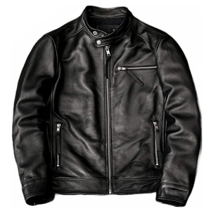 <b>Canvas</b> fabric hooded jacket Professional manufacture leather jacket Winter season men's jacket - Product Image 2