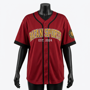 Womens baseball jersey premium 180 GSM breathable polyester <b>red</b> black piping custom heat transfer logo Breathable Women Baseball - Product Image 1