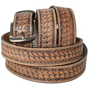 Cinturones de Cuero Genuino Estilo Western Personalizables con Hebilla de Latón, Tamaños Personalizados, Venta al por Mayor, Cinturón de Vaquero/Vaquera - Product Image 4