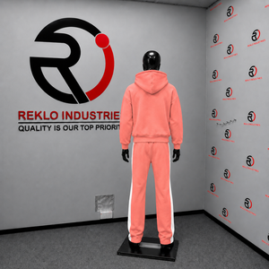 Conjunto Deportivo Personalizado con Sudadera con Capucha y Pantalones Jogger con Estampado Gráfico Rosa Coral para Hombre, Ropa Deportiva Casual al por Mayor - Product Image 4