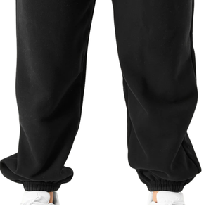 Women's Black Oversized Sweatpants Soft Fleece Jogger Pants Relaxed Fit Workout Gym Training Casual Activewear Sportswear - Product Image 6