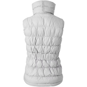 Chaleco Acolchado Ligero para Mujer, Sin Mangas, Cintura Alta, Color Sólido, Cierre de Cremallera, Gris - Product Image 3