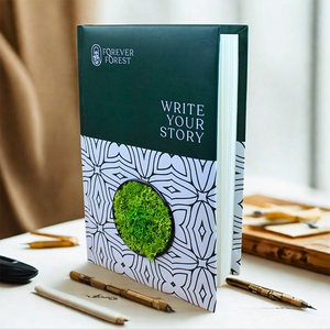 <b>A5</b> Luxury Eco <b>Diary</b> 192 Pages 80gsm Ruled Digital Printing Perfect Binding Kappa Board Hardcover Real Preserved Moss - Product Image 1