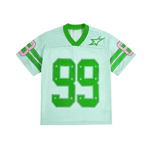 Camisetas de Fútbol Americano Blancas Transpirables de Talla Grande al por Mayor de Alta Calidad con Mangas Rayadas y Diseños Bordados o Sublimados - Product Image 6