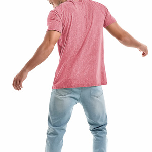 Camiseta de Cuello Redondo para Hombre, Corte Holgado, Lavado Ácido, Tela de Algodón Premium, Transpirable, Color Sólido, Secado Rápido, Precio Bajo - Product Image 2